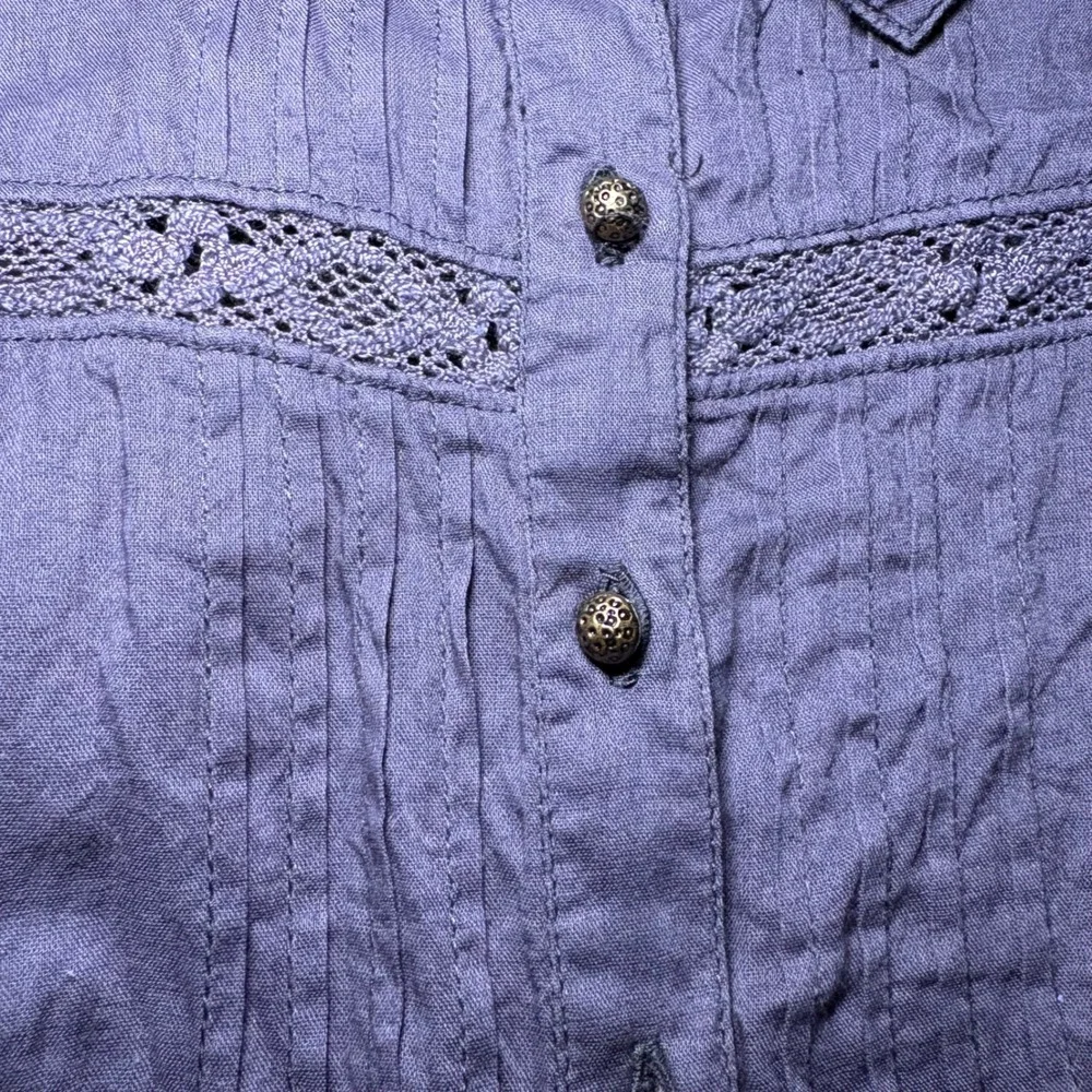 Free People Purple‎ Embroidered Lace Lagenlook Blouse Small Boho New Romantics